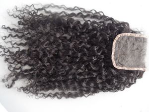 Sufia Brésilienne Extension de Cheveux Vierges Humains Lace Front Grade 7A Cheveux Produit Non Transformé Naturel Noir Bouclés 4 * 4 pouces Dentelle Fermeture