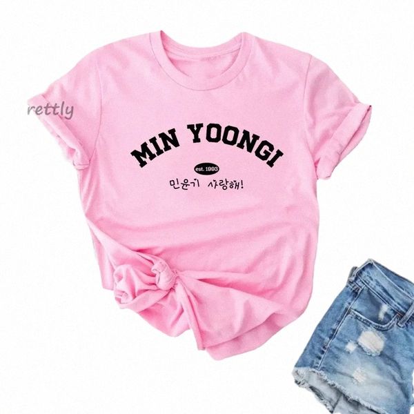 Suga Agust D Min Yogi Camiseta K-Pop Fan Bangtan Gráfico Impreso Fi Harajuku 2023 Ropa Causal Mujer Y2K Tops Tee L4pm #
