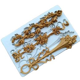 Sugarcraft Lace Silicone Mold Cake Decorating Tools Confitaria Molding De Siliconen Fondant Cakevorm Chocoe Mallen K960 210721