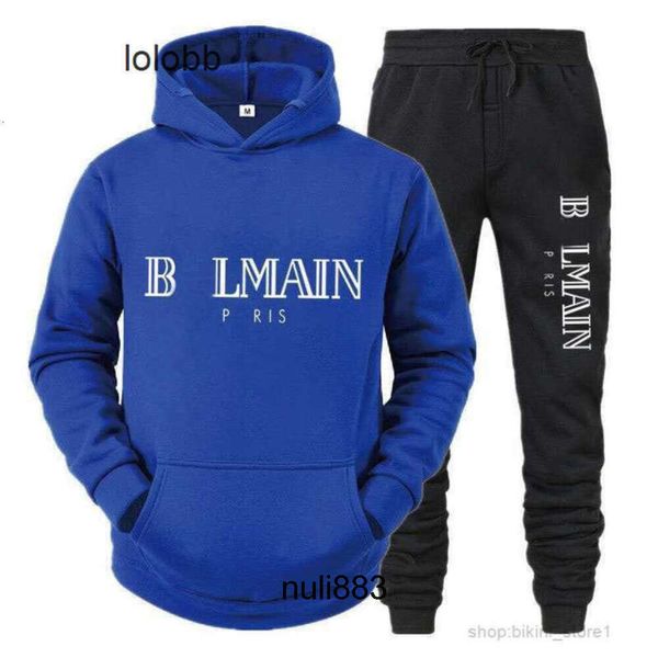 Costume Lovers Balmin Balmani Mode Mens Survêtements Survêtement Designer Sweat à capuche Balmanly Pantalon en pur coton Sweat-shirt Sportswear le même vêtement pour le ballon G9HJ