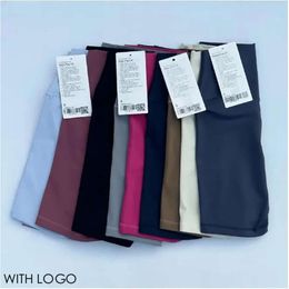 Traje de traje LL alinean deportes femeninos pantalones cortos de yoga de cintura alta pantalones de 4 puntos que corren un entrenamiento de ropa interior de gimnasio Lu Lu