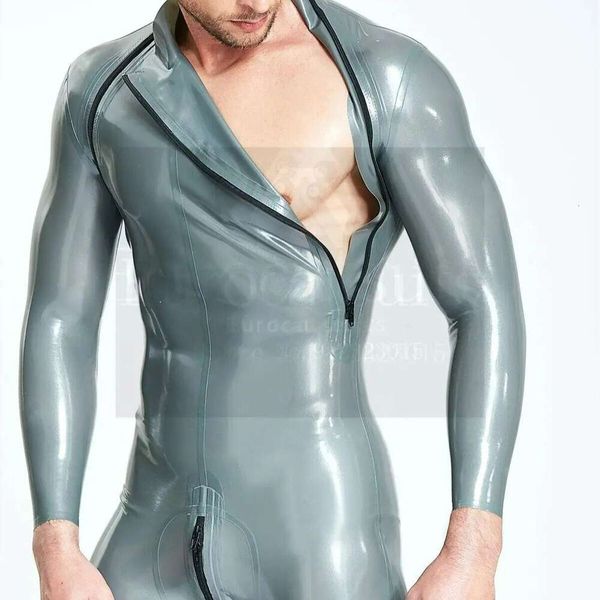 Costume en caoutchouc, short fétichiste personnalisé, masque complet Zentai en Latex de 0.4mm, body Sexy pour hommes