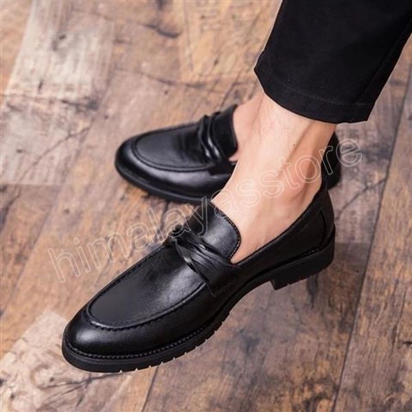 Chaussures de costume pour hommes mocassins chaussures habillées italien élégant sans lacet chaussures hommes Zapatos De Hombre De Vestir Chaussure