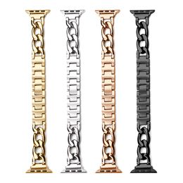 Convient pour le bracelet Apple Watch Bracelets en acier inoxydable à une rangée de diamants et de diamants Bracelets iWatch en acier inoxydable Zlloy