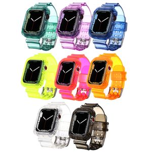 Convient pour les bandes de montre Apple Watch Iwatch Bouton STRACKES GLACIERS SILICONE transparente Applewatch Taille 38 mm 40 mm 42 mm 45 mm