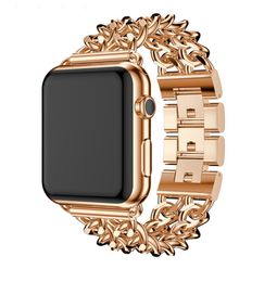 Convient pour les bandes de montre Apple Watch Chaîne de denim en métal Iwatch STAPS DOUBLE ROW ROWS 38 / 40MM 42 / 44MM