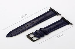 Geschikt voor Apple Watch Iwatch16 ES Universal Leather Blue Riemstijl 3840 4244mm2939745