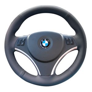 Convient pour BMW E90 320i 325i 330i 335i Couvre volant cousu main en cuir noir