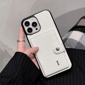 Convient pour iPhone 14promax Phone Case Designer Cuir 13 12 11 15pro Case Fashion Card Pocket Cases Luxe Lychee Pattern Phones Cover