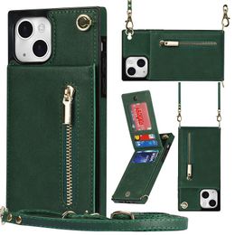 Convient pour l'iPhone 15 14 Boîtier téléphonique, STRAP CROSSBOCK, 13 Portefeuille Pro Zero, 12 sangles, insertion de carte Apple 11, tendance des femmes à la mode