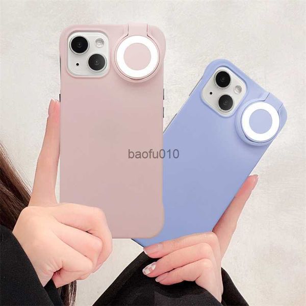 Convient pour Iphone13 Fill Light Mobile Phone Shell Ring Flash Selfie Beauty Led Halo Apple 12 Mobile Phone Protective CoverL230619