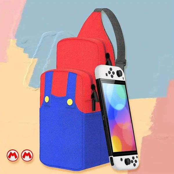 Adecuado para Nintendo Switch Storage Backpack Switch OLED Chest Bag Shoulder Bag Switch Lite Bag Multifuncional de gran capacidad Chest Bag 9.7 pulgadas Tablet Protection