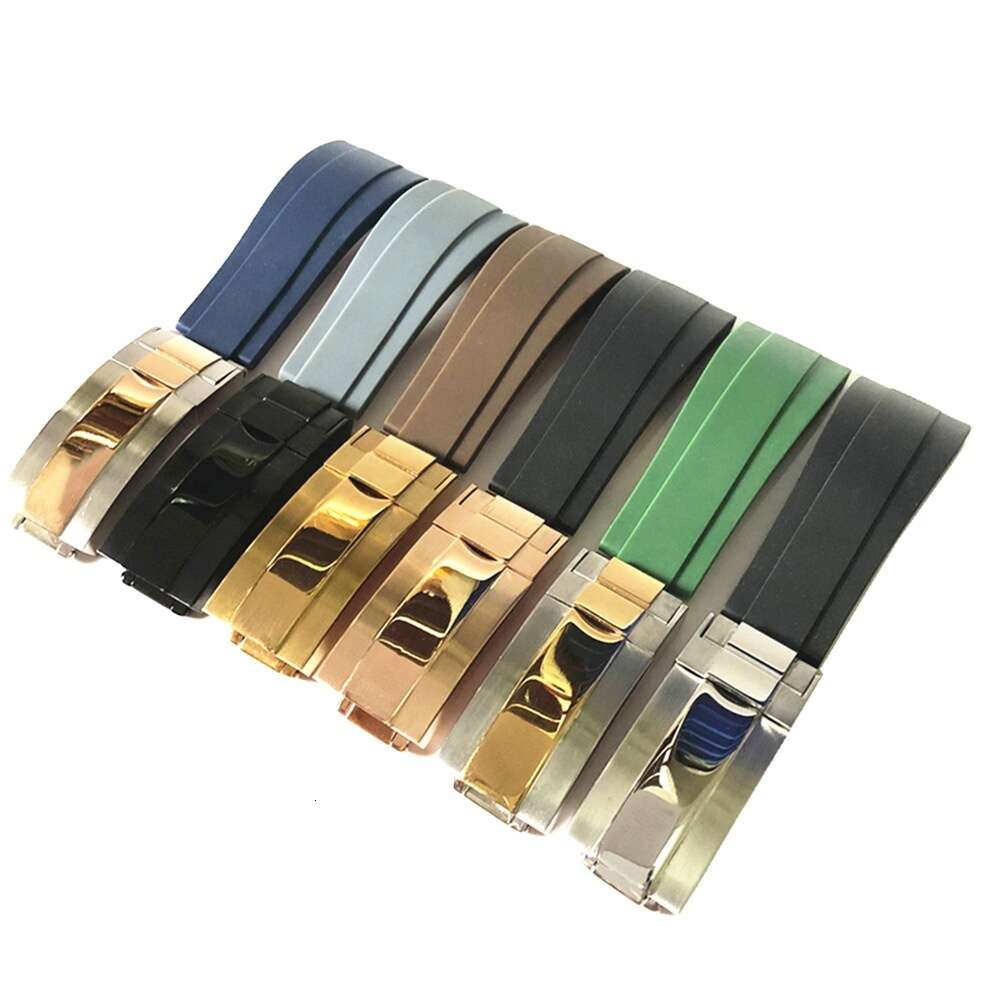 Suitable for S natural rubber strap, black green water ghost watch strap accessory 20mm