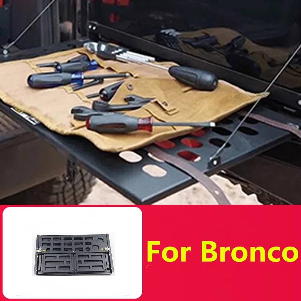 Wrangler Ford Liema Bronco Tailgate Storage Rack 테이블 다기능 플랫폼 접이식 테이블 보드에 적합합니다.
