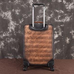 2020 valise célèbre ensemble de bagages de créateur, sac de valise en cuir U de haute qualité, roues universelles bagages à main, porte-motif de grille, boîte de traînée