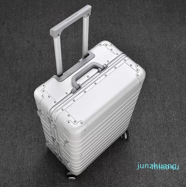 Valises 100% alliage d'aluminium valise à tige de traction 20/24/28 pouces bagages en métal à la mode Type de boîte 97