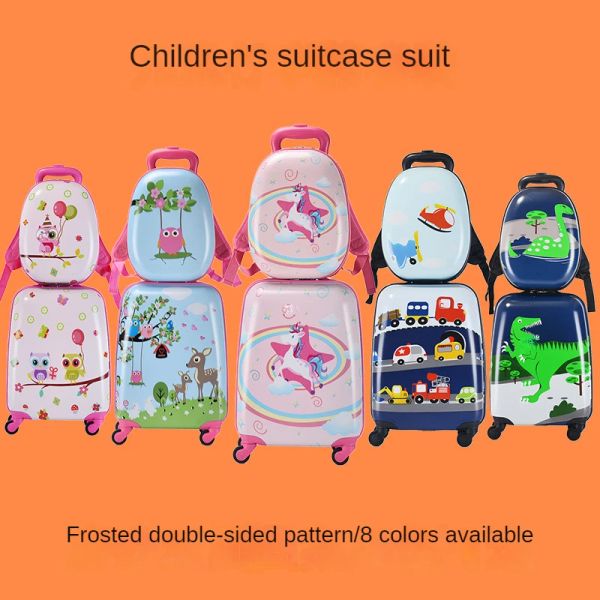 Valises 18 pouces ABS Kids Travel Suitcase on Wheels Enfant Gift Cartoon Rolling Buggage Migne Boy Girls Sac