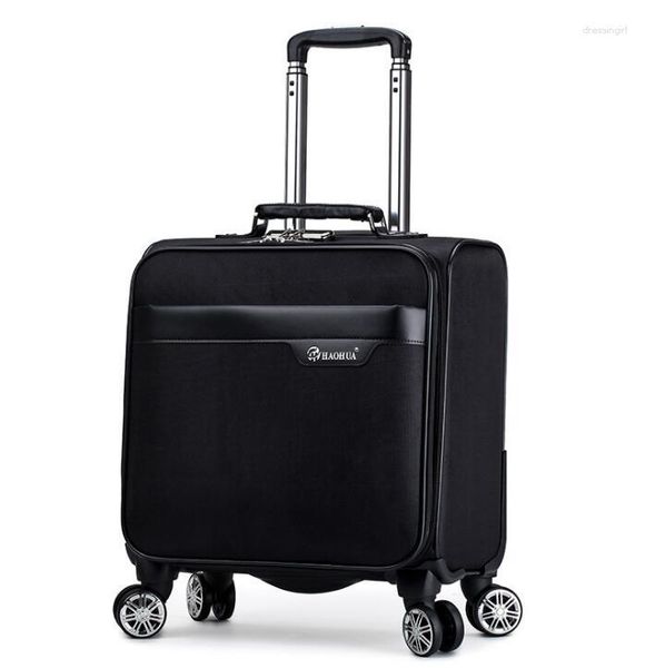 Valises 18 pouces bagage à roulettes sac roues cabine taille Spinner valise PU voyage chariot pour voyage d'affaires