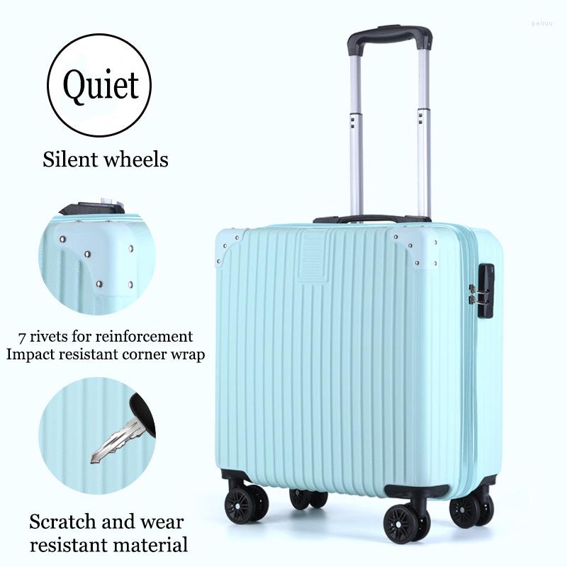 Suitcases 18 Inch Small Luggage Abs Lightweight Universal Wheel Password Lock Box Men And Women Students Travel Zip Anti-Theft