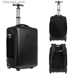 Maletas 19 pulgadas de gran capacidad Hard Shell Business Mochila Trolley Bag Maleta de viaje Equipaje rodante Bolsa de embarque multifunción Q240115