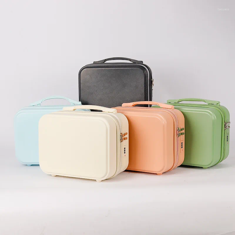 Suitcases 2024 Cute Carrying Case 14 Inch Makeup Bag Small Box Zipper Short Distance Mini Storage Gift With Handheld