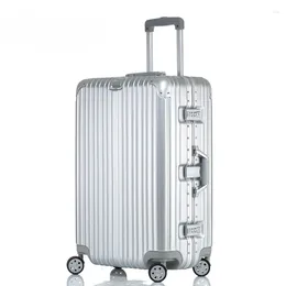 CARCASES 2024 MOJY FACTORY Sales directes Personnalisation privée de Corée 26 pouces Silver Aluminium Carry on Motorcycle Travel Bagage