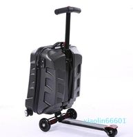 Valises 21 "pouces Scooter valise Spinner aluminium Skateboard chariot Koffer bagages pour voyager étudiants Oxford