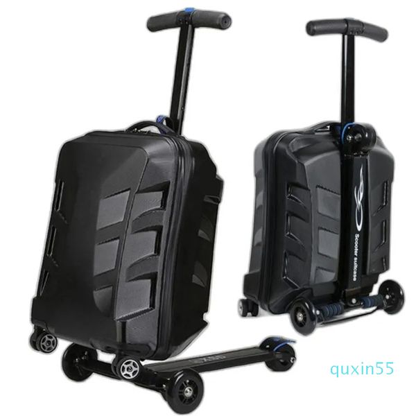 Maletas 21quot Pulgadas Equipaje de mano Trolley Kids Sit Scooter Maleta de viaje Lazy Case