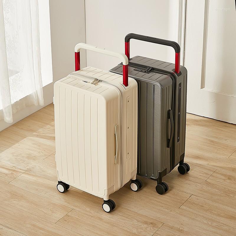 Bavullar 22/24/26 inç Seyahat Bagaj Kılıf Spinner Bavul Tekerlekleri ile Haddeleme