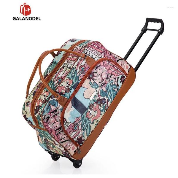 Valises 24 '' sac de voyage Trolley valise à roulettes bagages à main femmes main grands sacs de mode concis