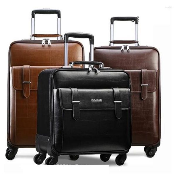 Valises 24 Pouces Valise En Cuir PU Hommes Voyage D'affaires 20 