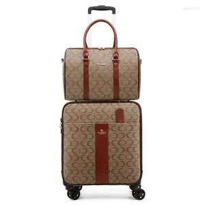 Valises adultes PU cuir bagages ensembles femmes mode roulant avec sac à main hommes luxe chariot valise sac de voyage boîte d'embarquement