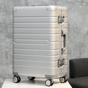 Maletas Material de aluminio Tecnología y calidad de cabina de moda 20/24/28 Tamaño Equipaje de viaje Spinner Maleta inteligente