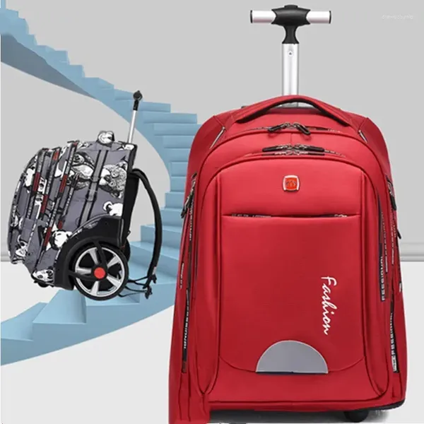 Muergas Big Wheel Trolley Bag Student Mochila Gran mochila de viajes Ligero de equipaje para hombres Ligero Compañero de equipaje al aire libre Campamento de dibujo Bar