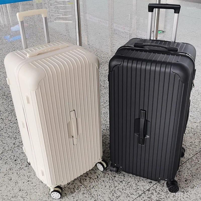 Suitcases Candy Colored Trolley Trunk 26 28 32 Inch Travel Suitcase Spinner Large Rolling Lage Bag With Wheel 33