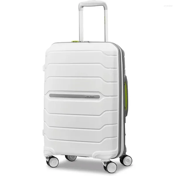 Las maletas llevan el equipaje con ruedas Freeform Freeform Hardside Expandible Double Spinner Carry-On White/Gray de 21 pulgadas