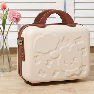 koffers Cartoon 14 inch Mini Handheld kleine bagage met cadeaucode Reisdoos Opbergtas Make-up Tas 231215