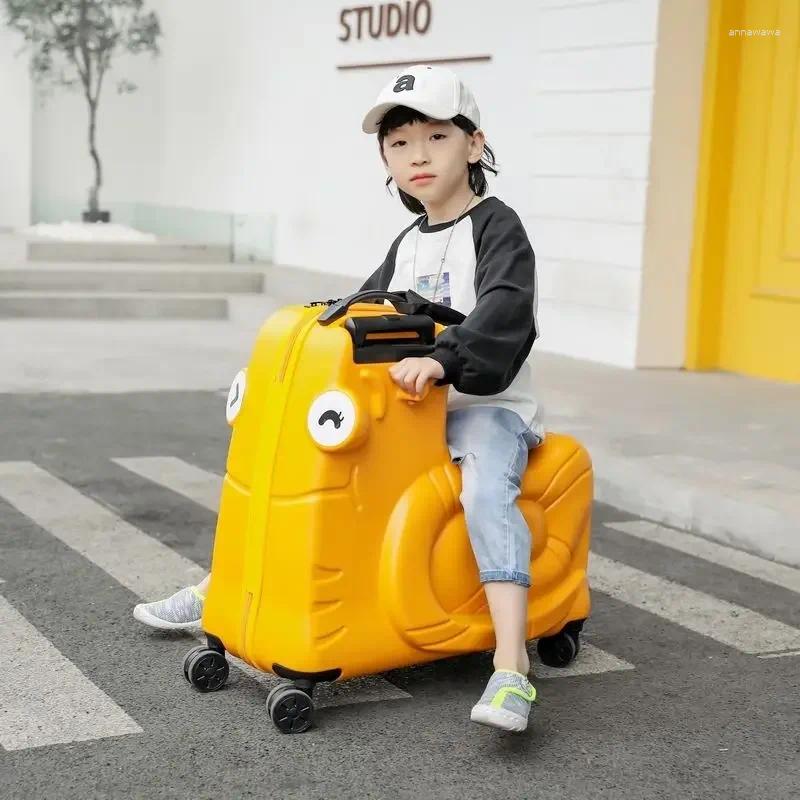 Resväskor Cartoon Children's resväska multifunktionellt bagage 20-tums lätt kapacitet