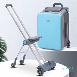 Valises à roulettes pour enfants, peuvent s'asseoir et monter, marcheur paresseux, valise de voyage pour enfants, bagages de cabine d'embarquement avec roulettes