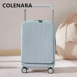 Koffers Colenara USB oplaadkoffer voor opening laptop -instapcase pc multifunctionele trolley 20 "22" 24 "26 inch cabine bagage