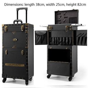 Koffers Cosmetische Case Rollende Luxe Bagage Stylist Retro Schoonheid Tattoo Opvouwbare Trolley Vrouwen Grote Capaciteit Koffer Make-up Tas