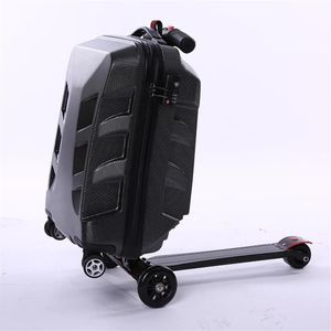 Koffers Creatieve Scooter Rollende Bagage Zwenkwielen Koffer Trolley Mannen Reizen Duffle Aluminium Carry OnSuitcases2894