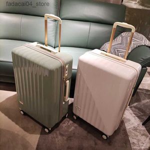 Valises Mode bagages roulants valise de voyage légère valises à roulettes universelles silencieuses coffre de verrouillage par mot de passe bagages de grande capacité Q240115
