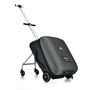 Koffers mode geüpgraded versie baby zitten op trolley tavel tas koffer draagt ​​lang rollende bagage 20 inch voor kinderen 230223