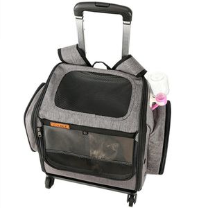 Valises pliable pour animaux de compagnie boîtier de chariot chat chien nid roue universelle bagages sac à dos sac à main sortie RV valise de voyage sac fourre-tout animaux poussette 230317