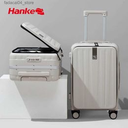 Valises Hanke Design innovant 20 valise à main 24 bagages de voyage esthétique cadre en aluminium étroit PC Hardside Spinner W Q240115