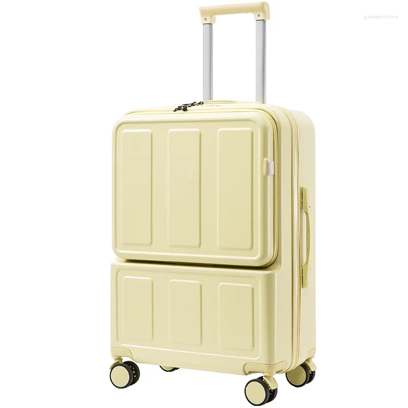 スーツケースハイビューティーデイシリーズフロントオープン荷物ケース女性小量の軽量多機能トラベルコードトロリー20インチスーツケース