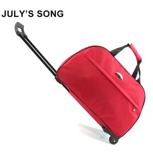 Maletas JULY'S SONG Oxford Bolsa de equipaje con ruedas Maleta de viaje con ruedas Carro Equipaje para hombres / mujeres Llevar bolsas de viaje CX200718