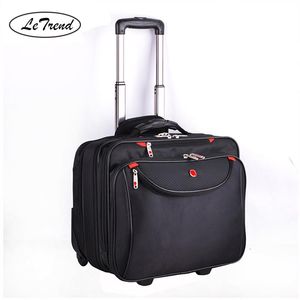 Valises LeTrend 16 Pouces Multifonctions Bagages À Roulettes Hommes Business Valise Roues Étudiants Carry On Trolley Pilot Ordinateur Sac De Voyage