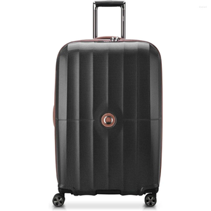 Valises verrouillables à roulettes Tropez rigide extensible avec roulettes noires à carreaux-moyen 24 pouces